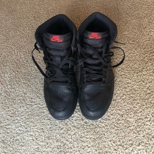 Black Leather Air Jordan 1